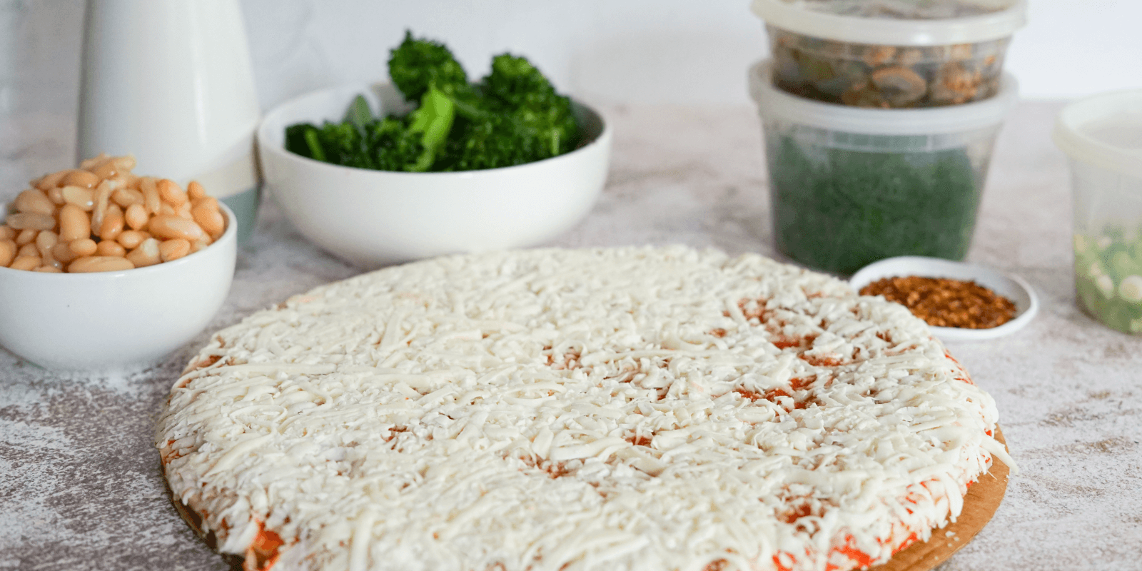 Top your frozen pizza with leftovers